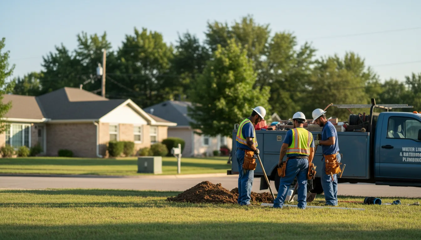 Residential water line and bathroom plumbing service in Griffith, IN